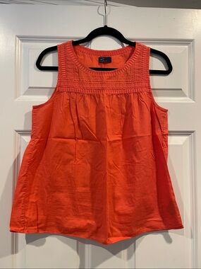 Gap Embroidered Yoke Tank - Coral